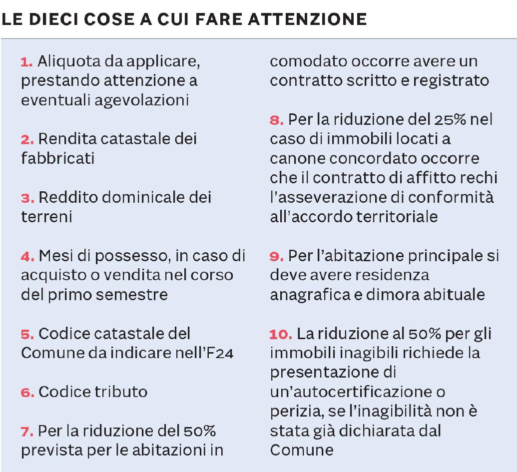 Importo minimo versamento imu